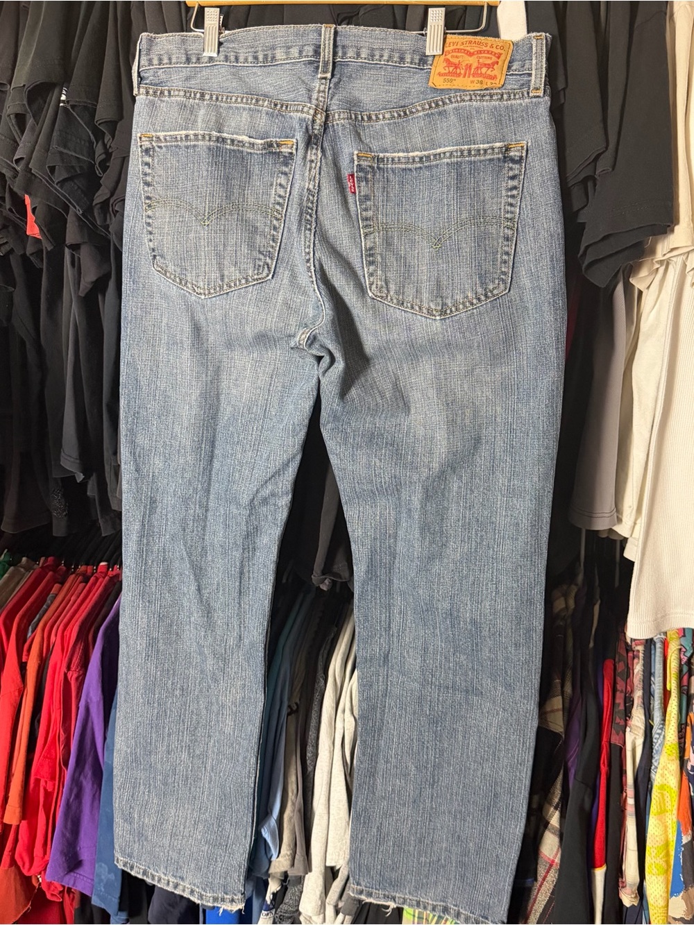 Levi's 569 Straight Fit Jeans Men’s 36x30 Light Wash Blue Y2K Grunge 00s Classic